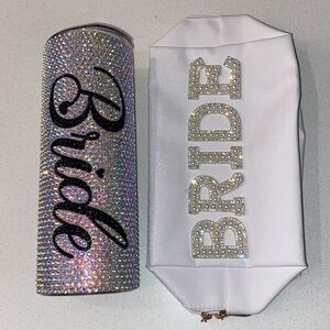Bride Rhinestone Tumbler and Clutch Set